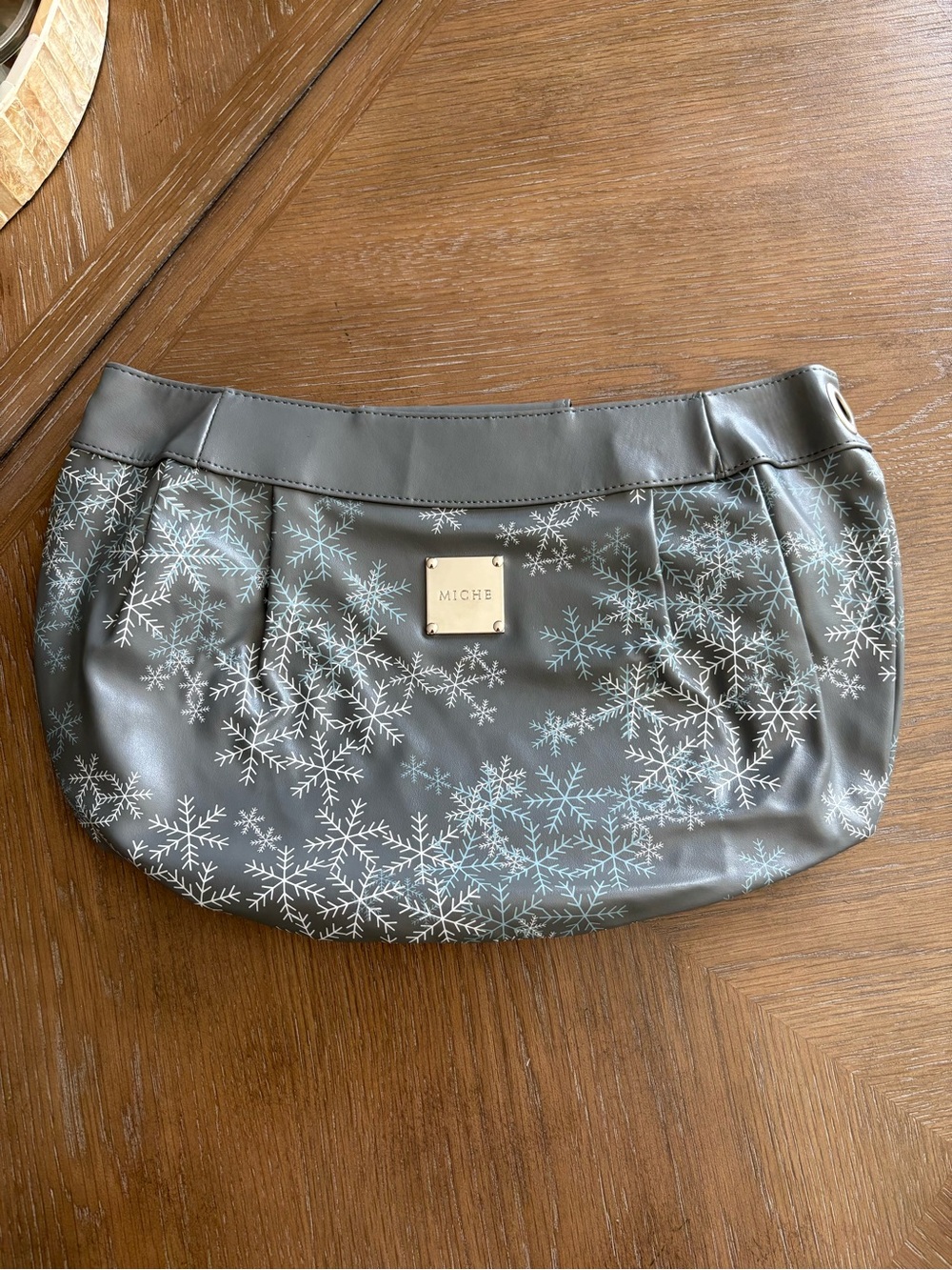 Miche Snowflake Print Gray Clutch